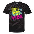 90's Vibe Retro Style Cassette Tape Nostalgia 1990s Party Premium Tri-Blend Tie-Dye T-Shirts Black Tie-Dye