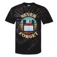 Never Forget Retro Diskette Nostalgia Vintage Tie-Dye T-Shirts Black Tie-Dye