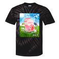 Frutiger Aero Aesthetic Tech Kawaii Strawberry Milk Fishes Tie-Dye T-Shirts Black Tie-Dye