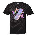 Frutiger Aero Y2K Chrome Phone Butterfly Tie-Dye T-Shirts Black Tie-Dye