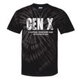 Gen X Caffeine Sarcasm 90s Nostalgia Men Women Graphic Tie-Dye T-Shirts Black Tie-Dye