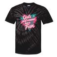 Girls Just Wanna Have Fun Retro 80s Nostalgia Night Out Tie-Dye T-Shirts Black Tie-Dye