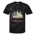 Holiday Scene Nostalgia North Pole Tree Farm Merry Christmas Tie-Dye T-Shirts Black Tie-Dye