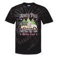 North Pole Tree Farm Merry Christmas Holiday Scene Nostalgia Tie-Dye T-Shirts Black Tie-Dye