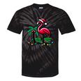 Nostalgia Holiday Tees -Adult Christmas Flamingo Small Short Sleeve Crew Neck Cotton Polyester Lightweight Ribbed Cuff Winter Tie-Dye T-Shirts Black Tie-Dye