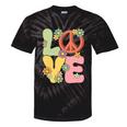 Peace Sign Love Groovy Vibes Costume Nostalgia 1980s Fashion Tie-Dye T-Shirts Black Tie-Dye