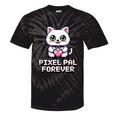Pixel Art Pet Cat Y2K Retro Vintage Digital Nostalgia Tech Tie-Dye T-Shirts Black Tie-Dye