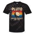 Pluto Never Forget Space Nostalgia Astronomy Humor Premium Tri-Blend Tie-Dye T-Shirts Black Tie-Dye