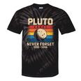 Pluto Never Forget Space Nostalgia Astronomy Humor Tie-Dye T-Shirts Black Tie-Dye