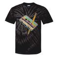 Retro Cassette And Pencil 80s 90s Nostalgia Music Lover Tie-Dye T-Shirts Black Tie-Dye