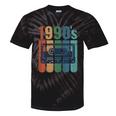 Retro Nineties Style Audio Tape Nostalgia Year 1990 Premium Tri-Blend Tie-Dye T-Shirts Black Tie-Dye