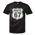 Retro Route 67 Highway Sign Vintage Road Nostalgia Premium Tri-Blend Tie-Dye T-Shirts Black Tie-Dye