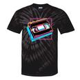 Retro VHS Vaporwave Video Cassette Nostalgia Geek Chic Premium Tri-Blend Tie-Dye T-Shirts Black Tie-Dye