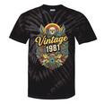 Vintage 1981 Retro Badge Nostalgia Eighties Compass Skull Premium Tri-Blend Tie-Dye T-Shirts Black Tie-Dye