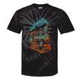 Vintage Locomotive Nostalgia Railroad Stars Tie-Dye T-Shirts Black Tie-Dye
