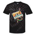 Vintage Pencil Rewind Cassette Tape Nostalgia Party 80s 90s Tie-Dye T-Shirts Black Tie-Dye