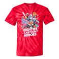 80's Cartoon Heroes Apparel For Retro Nostalgia Fans Tie-Dye T-Shirts Red Tie-Dye