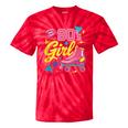80's Girl Roller Skates Skating Eighties 1980s Nostalgia Tie-Dye T-Shirts Red Tie-Dye