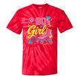 80's Girl Roller Skates Skating Eighties 1980s Nostalgia Tie-Dye T-Shirts Red Tie-Dye