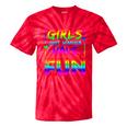 80's Girls Just Wanna Have Fun Nostalgia 1980s Style Premium Tri-Blend Tie-Dye T-Shirts Red Tie-Dye