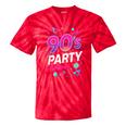 90's Party 90s Nostalgia Retro Rave Dance Music Tie-Dye T-Shirts Red Tie-Dye