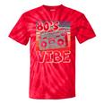90's Vibe Vintage Style Cassette Tape Nostalgia 1990s Party Premium Tri-Blend Tie-Dye T-Shirts Red Tie-Dye