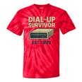 Dial Up Survivor Retro 90s Internet Nostalgia Tie-Dye T-Shirts Red Tie-Dye