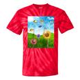 Frutiger Aero Aesthetic Tech Scenery Fishes Sunflower Raglan Baseball Tee Tie-Dye T-Shirts Red Tie-Dye