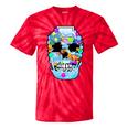 Frutiger Aero Aesthetic Tech Skull Computer Fishes Tie-Dye T-Shirts Red Tie-Dye
