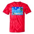 Frutiger Aero Beach Y2k Aesthetic Palm Tree Sand Ocean Tie-Dye T-Shirts Red Tie-Dye