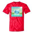 Frutiger Aero Y2k Aesthetic Palm Trees Cyber Beach World Tie-Dye T-Shirts Red Tie-Dye