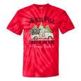 Holiday Scene Nostalgia North Pole Tree Farm Merry Christmas Tie-Dye T-Shirts Red Tie-Dye