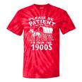 Humorous Wagon Plea Please Be Patient I'm From The 1900s Premium Tie-Dye T-Shirts Red Tie-Dye