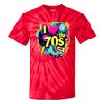 I Love The 70s Retro Cassette Roller Vinyl Nostalgia Vibes Tie-Dye T-Shirts Red Tie-Dye