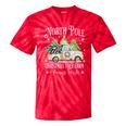 North Pole Tree Farm Merry Christmas Holiday Scene Nostalgia Tie-Dye T-Shirts Red Tie-Dye