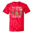 Old School Playlist Nostalgia Vibes Cassette Tie-Dye T-Shirts Red Tie-Dye