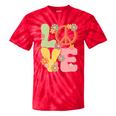Peace Sign Love Groovy Vibes Costume Nostalgia 1980s Fashion Tie-Dye T-Shirts Red Tie-Dye