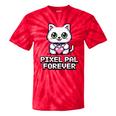 Pixel Art Pet Cat Y2K Retro Vintage Digital Nostalgia Tech Tie-Dye T-Shirts Red Tie-Dye