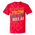 Retro AI Nostalgia Quote Distressed Vintage Tie-Dye T-Shirts Red Tie-Dye
