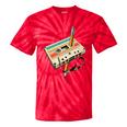 Retro Cassette Tape & Pencil Rewind Nostalgia Party 80s 90s Premium Tie-Dye T-Shirts Red Tie-Dye