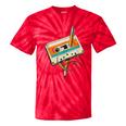 Retro Cassette Tape & Pencil Rewind Nostalgia Party 80s 90s Tie-Dye T-Shirts Red Tie-Dye