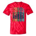 Retro Nineties Style Audio Tape Nostalgia Year 1990 Premium Tri-Blend Tie-Dye T-Shirts Red Tie-Dye