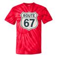 Retro Route 67 Highway Sign Vintage Road Nostalgia Tie-Dye T-Shirts Red Tie-Dye Retro Route 67 Highway Sign Vintage Road Nostalgia Tie-Dye T-Shirts Red Tie-Dye