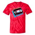 Retro VHS Vaporwave Video Cassette Nostalgia Geek Chic Premium Tri-Blend Tie-Dye T-Shirts Red Tie-Dye