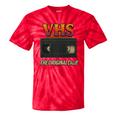 VHS Tape Nostalgia Old School Technology Humor Premium Tie-Dye T-Shirts Red Tie-Dye