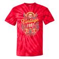Vintage 1981 Retro Badge Nostalgia Eighties Compass Skull Premium Tri-Blend Tie-Dye T-Shirts Red Tie-Dye
