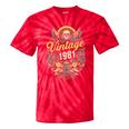 Vintage 1981 Retro Badge Nostalgia Eighties Compass Skull Tie-Dye T-Shirts Red Tie-Dye