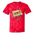 Vintage Pencil Rewind Cassette Tape Nostalgia Party 80s 90s Premium Tie-Dye T-Shirts Red Tie-Dye