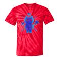 Yk2 Grunge Earthy Blue Cat With Stars Tomboy 90s Nostalgia Premium Tri-Blend Tie-Dye T-Shirts Red Tie-Dye