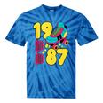 1987 Retro Raised In The 80s Old School Nostalgia Vibes Tie-Dye T-Shirts Blue Tie-Dye